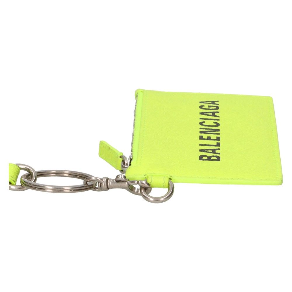 BALENCIAGA バレンシアガ CASH キーリング付ネックストラップ ショルダーカード ケース ブイエロー 594548 BALENCIAGA (バレンシアガ) CASH キーリング付ネックストラップ