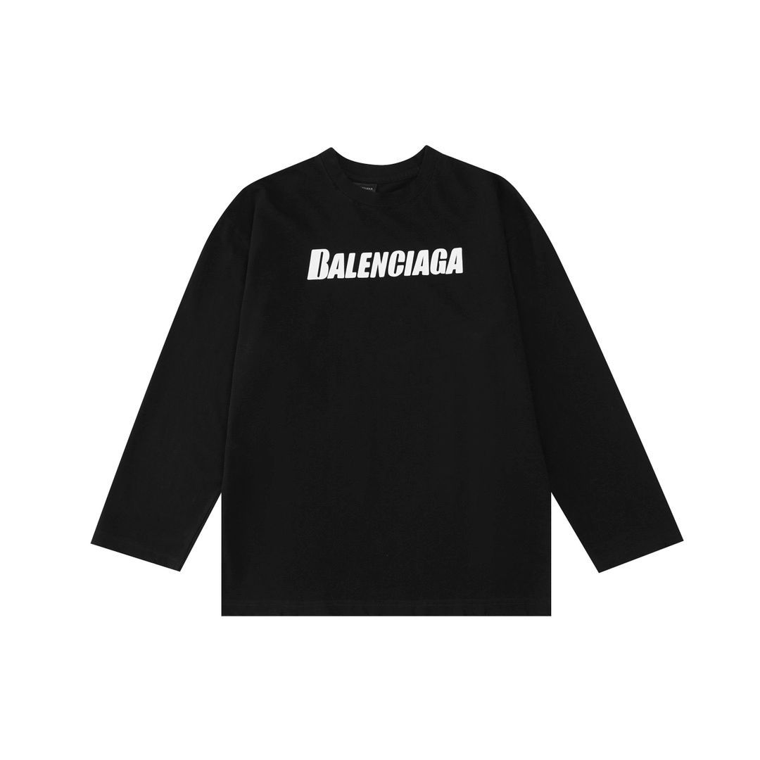 Balenciaga バレンシアガ アート穴開きプリントアルファベット ロゴ長袖Tシャツ - メルカリ