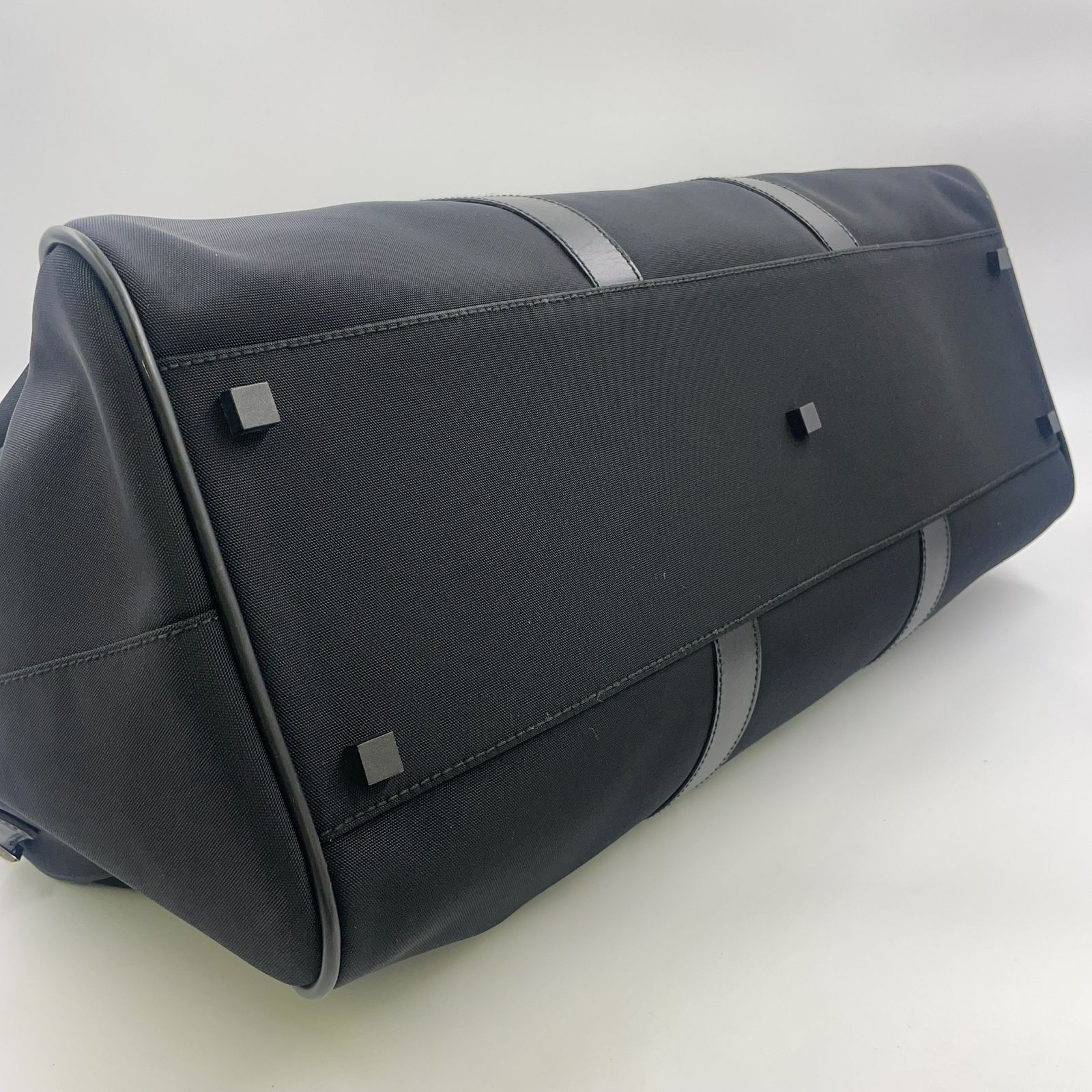 GUCCI レザー×キャンバス ブラック ボストンバッグ シルバー 0120399 DECORATOM_COM_BR