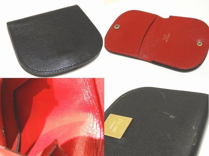 CELINE ブラック レザー コインケース CELINE ブラックレザーコインケース CELINE◇コインケース