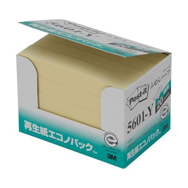 5個セット 3M Post-it ポストイット 再生紙エコノパック ふせんハーフ 3M-5601-YX5