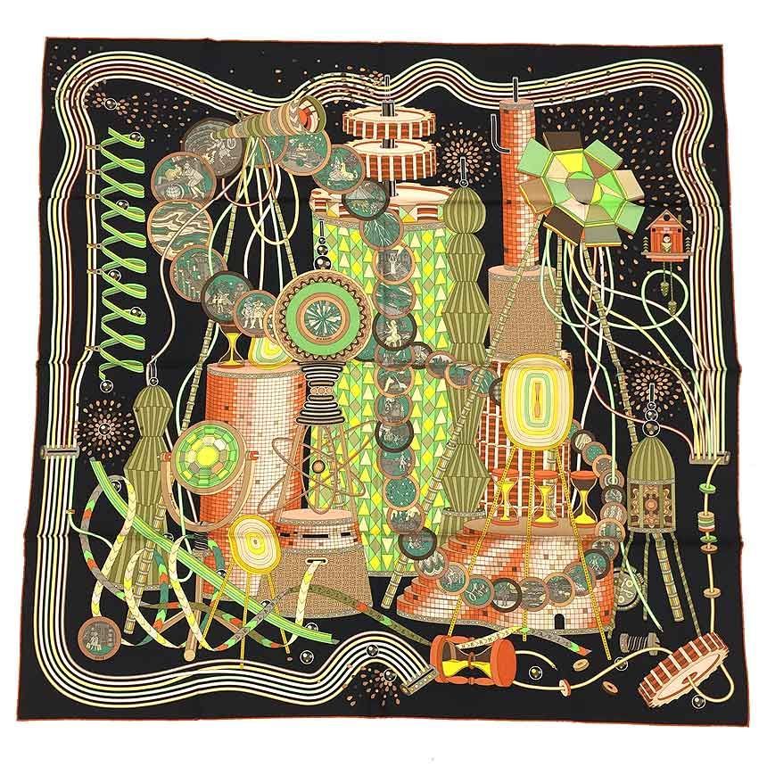 セール エルメス HERMES カレ 90 LE LABORATOIRE DU TEMPS 時の