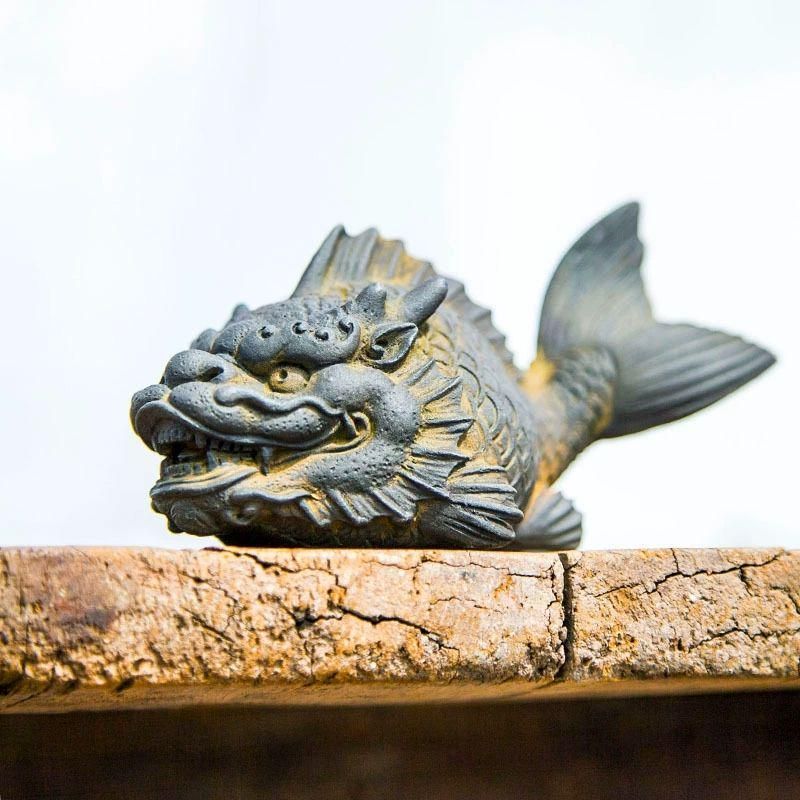 躍龍門 竜魚 デスクトップ 茶寵 マスコット 書卓 装飾品 工芸品 置物 