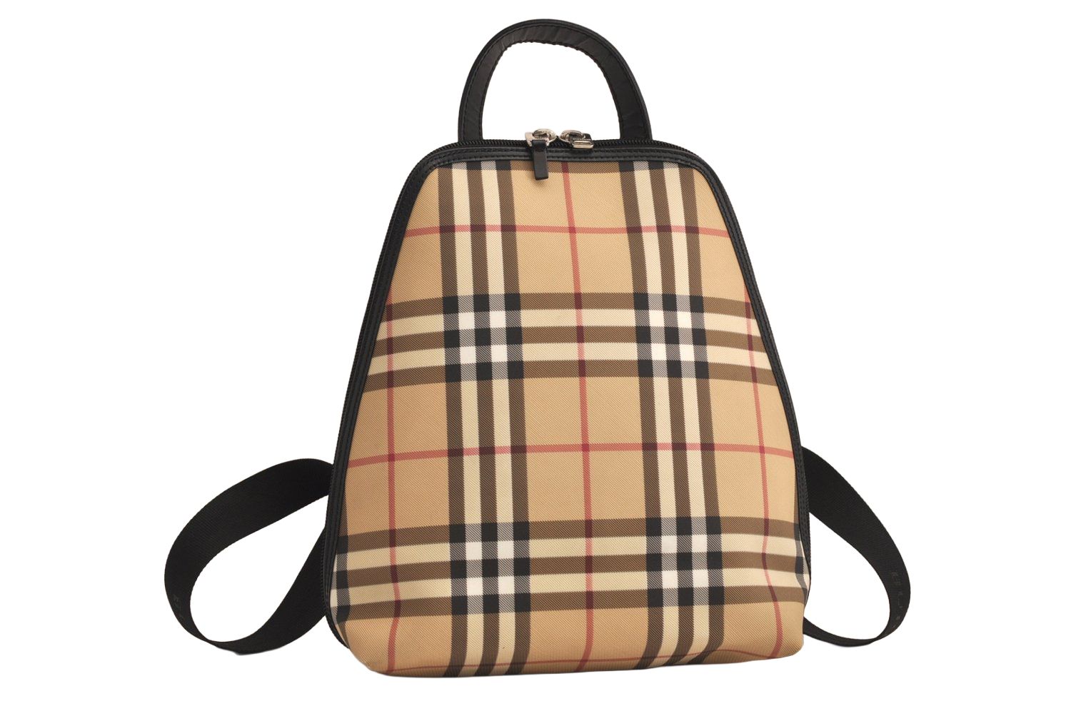 BURBERRY バーバリー ヴィンテージ ノバチェック柄 ピーブイシー レザー バックパック 財布 ベージュ 7506M