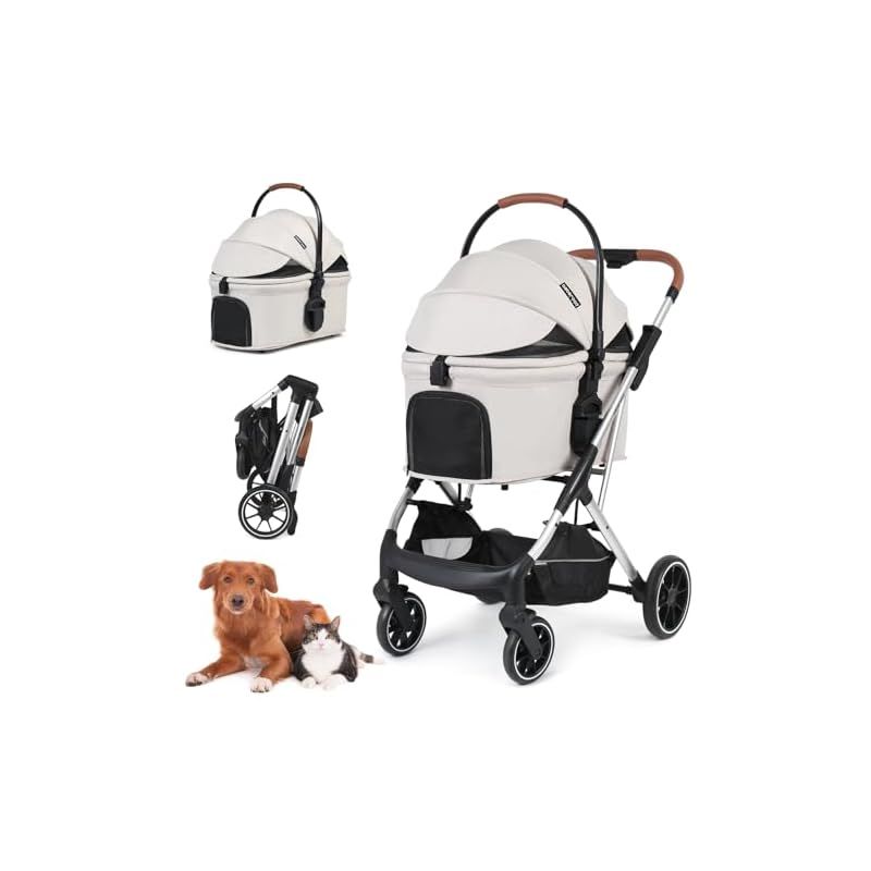 BEBEROAD PETS T6 ペットカート ペットカート 分離型 小型犬 折りたたみ 4輪 前輪360°回転 犬用バギー 犬用ベビーカー 多頭用 小型犬 中型犬 ペット キャリーカート いぬ用カートワンタッチ 折りたたみ 後輪ブレーキ付 多機能 散歩 0