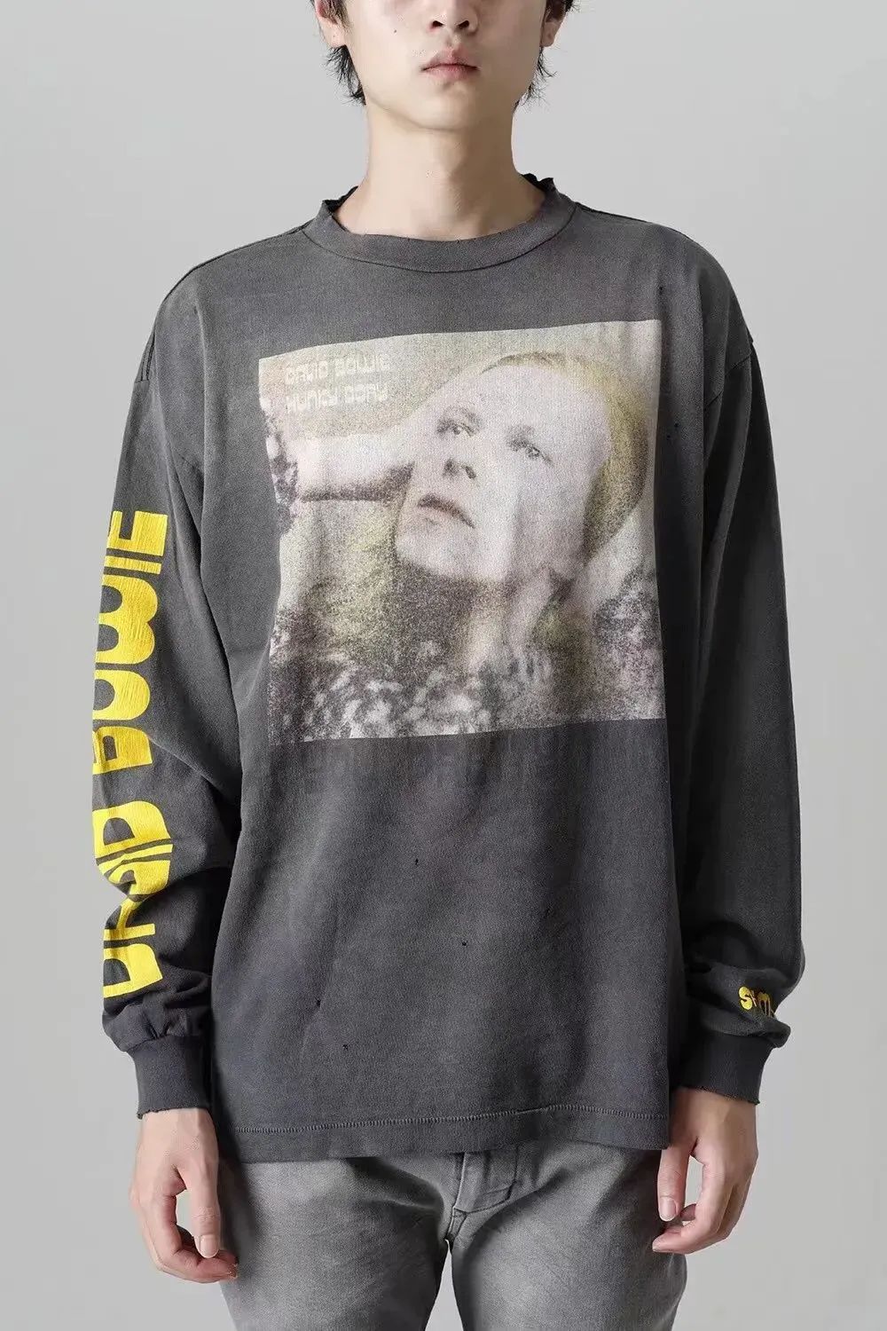 入手困難SAINT MICHAELセントマイケルx DAVID BOWIEハンキー ドリー　ロングスリーブ長袖Ｔシャツ/カットソー　ユニセックス
