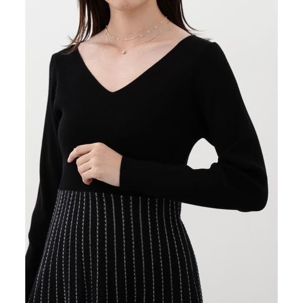  プロポーションボディドレッシング カジュアルドレス レース編みニットワンピース レディース ブラック その他 フェイスケア