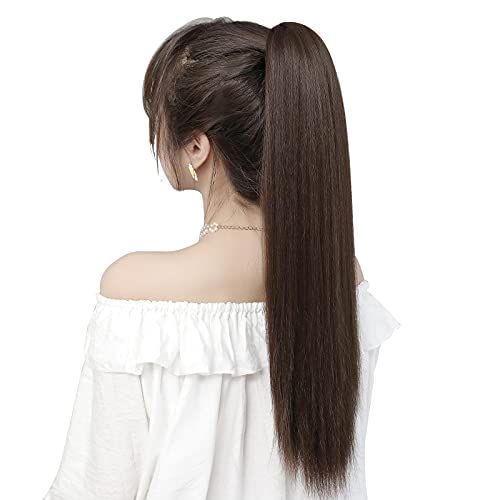特価 (ダークブラウン 55cm 45cm 耐熱 ポイントウィッグ かつら