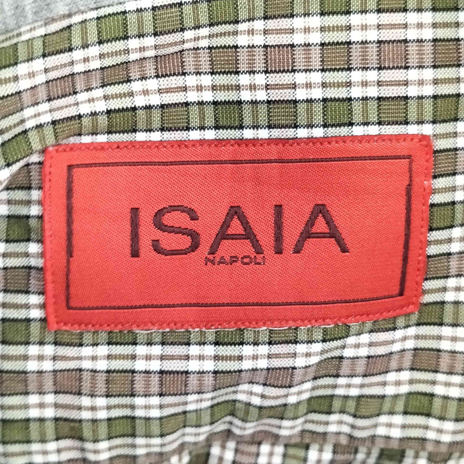 A485 美品 ISAIA イザイア 長袖ドレスシャツ チェック イタリア製 A485 美品 ISAIA イザイア 長袖ドレスシャツ チェック イタリア製