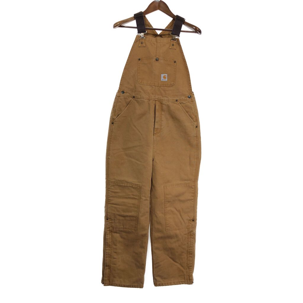 Carhartt カーハート ダック ダブルニー ビブオーバーオール ブラウン (ユース 16) 中古 古着 R8133