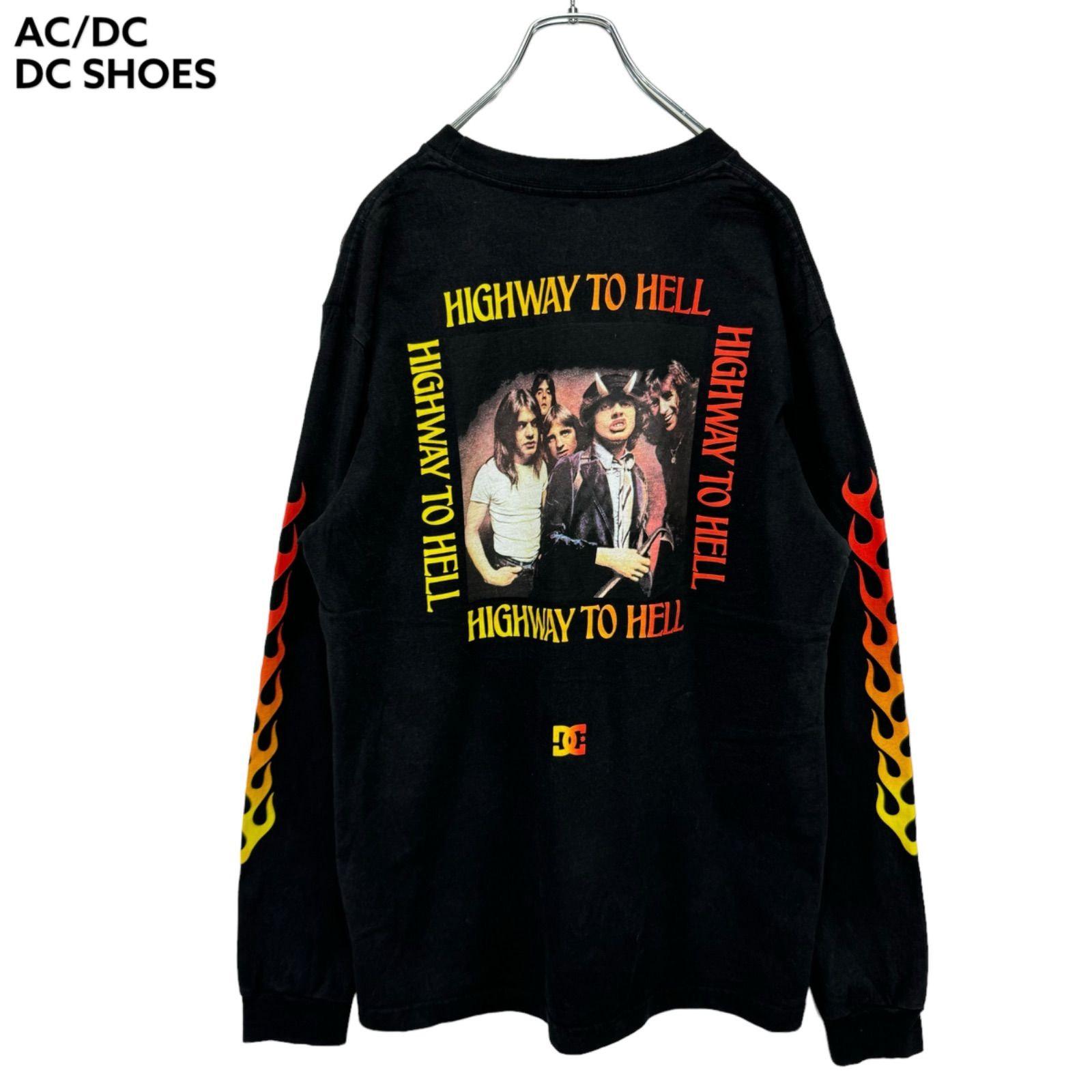 AC/DC ACDC DC SHOES エーシーディーシー DCシューズ HIGH WAY TOHELL ロンT ロングスリーブ 長袖 Tシャツ ロック バンT バンドT 音楽T ミュージックT 古着