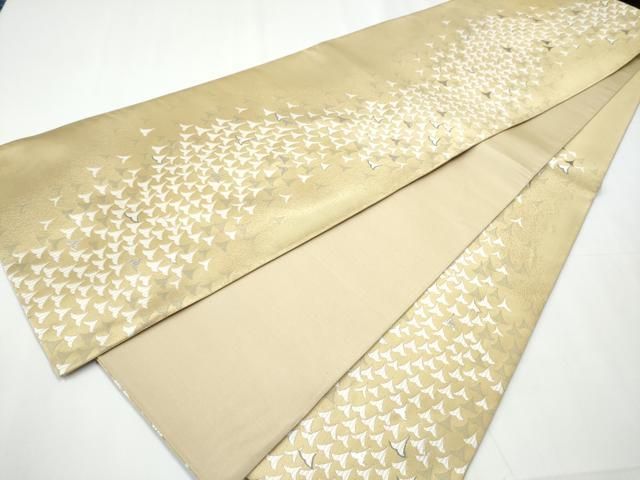 平和屋着物○六通柄袋帯 唐織 飛鳥文 銀糸 正絹 逸品 CAAY9711hy