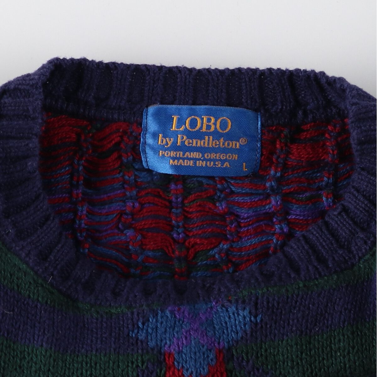 古着 90年代 ペンドルトン PENDLETON LOBO 総柄 コットンニット