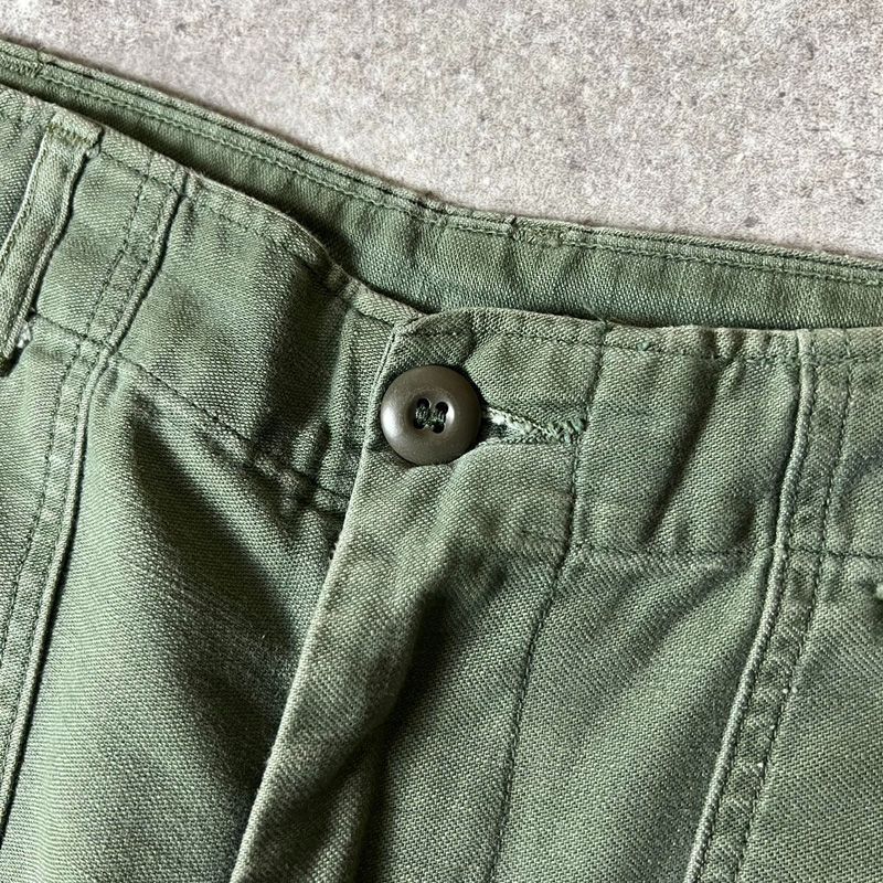 60s US ARMY 米軍実物 コットン サテン ベイカー パンツ 34 31