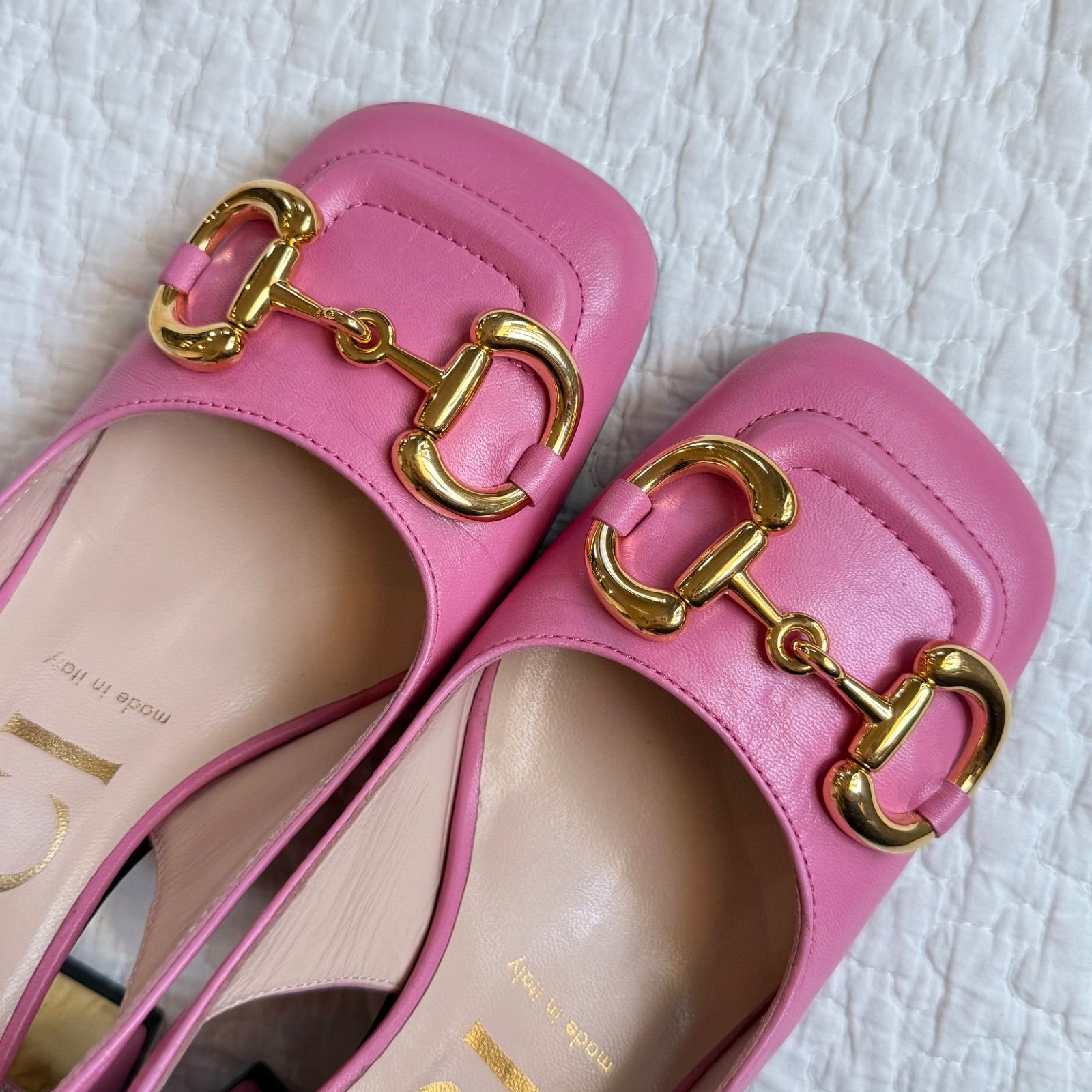 美品 希少 GUCCI グッチ ホースビットパンプス スリングバックサンダル