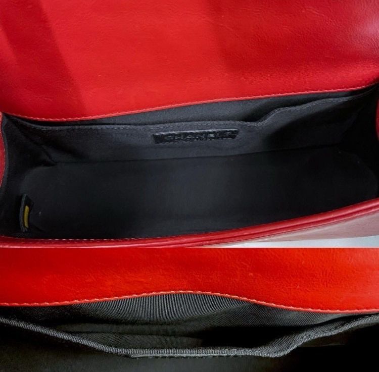 シャネル ボーイシャネル ショルダーバッグ 赤 マトラッセ 17番台 DECORATOM_COM_BR