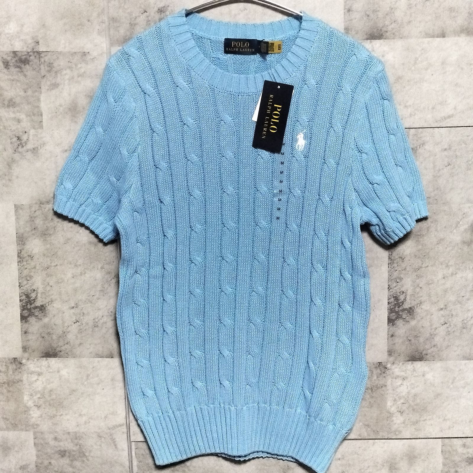 【極美品】ポロラルフローレン 24SS ケーブルサマーニット 定番 人気 半袖 極美品】ポロラルフローレン 24SS ケーブルサマーニット 定番 人気