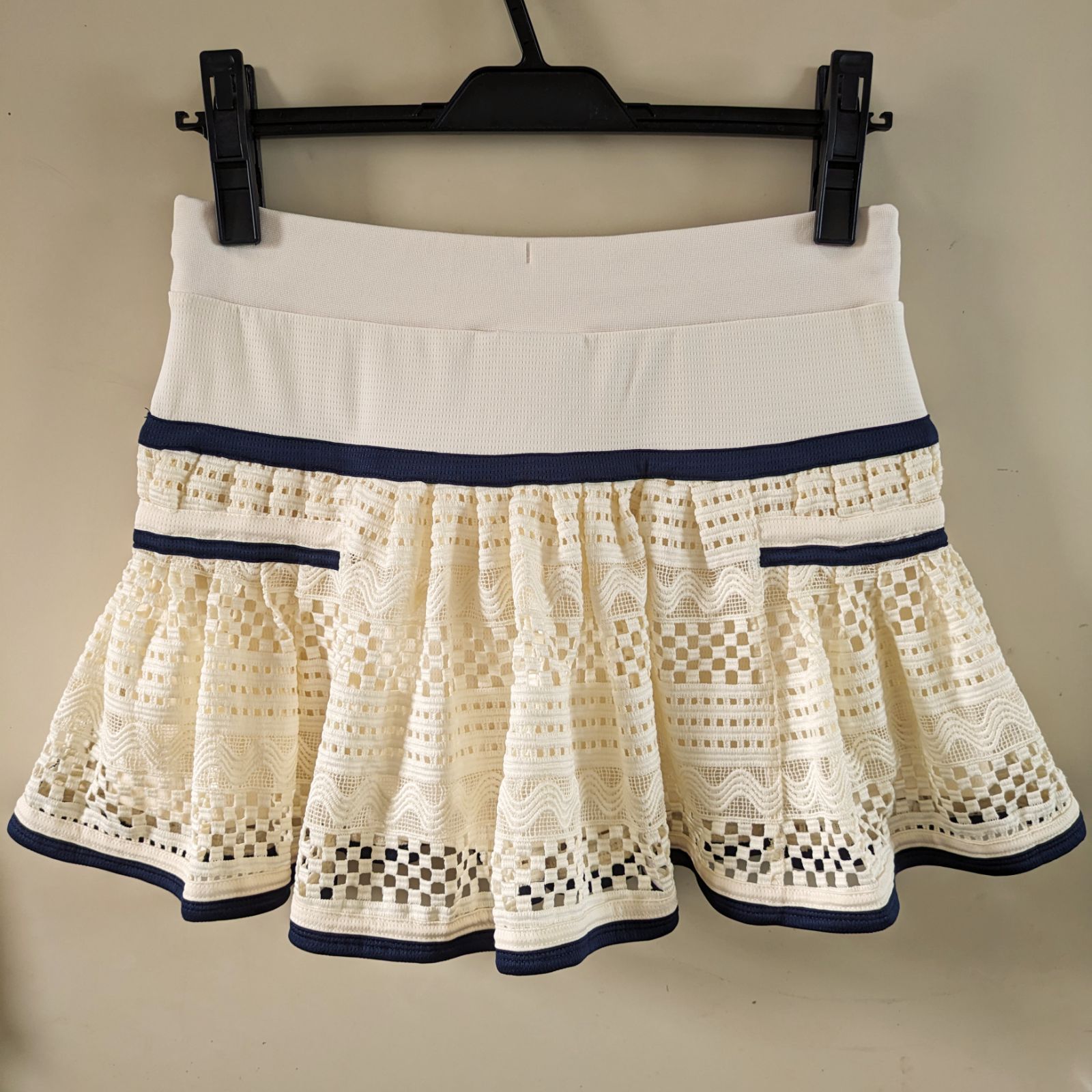 FILA アイボリー レース編み スカート・スコート M FILA フィラ テニス レース スコート Mサイズ 中古美品