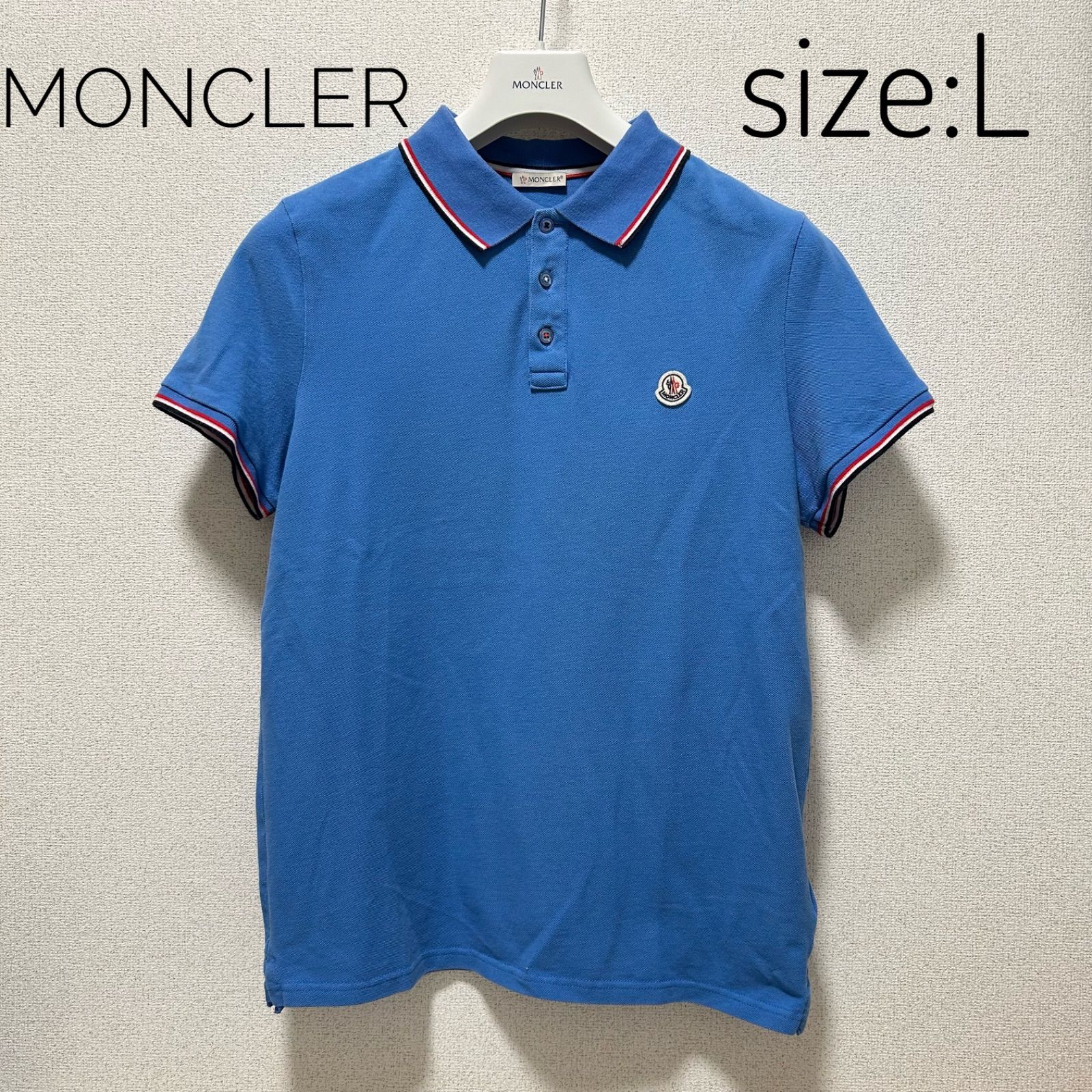 美品 MONCLER モンクレール ポロシャツ トリコロールライン 半袖