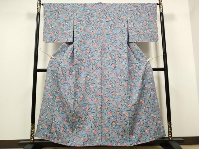 平和屋着物▽上質な小紋 単衣 かんざし 金彩 正絹 逸品 BAAS1611ow 平和屋