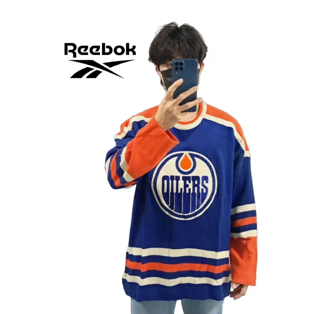 雷市場（ポンジャン）商品韓国直送】 （ CS586 ） XL Reebok(リーボック) NHL Oilers ホッケー ジャージ ニット セーター  セーター knit - メルカリ