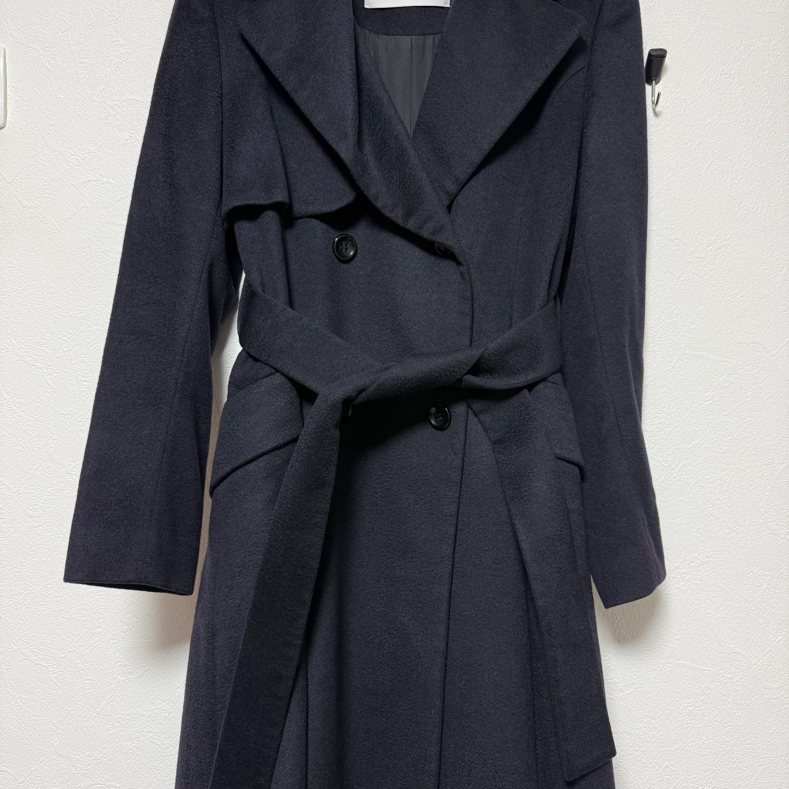 アナイ　カシミヤ100 ブラック ダブルブレスト トレンチコート ANAYI｜カシミヤドレストレンチコート | Rakuten Fashion(楽天