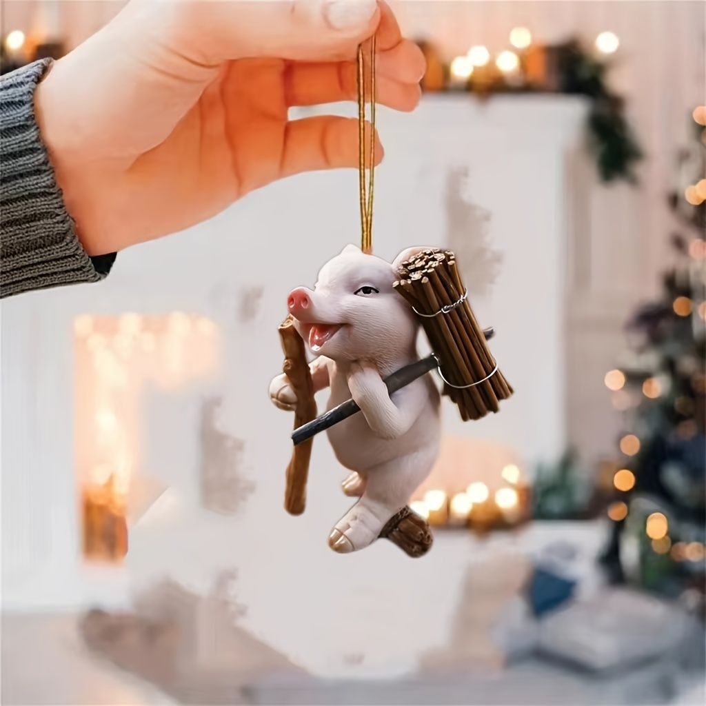 二足歩行の豚　２点 キーホルダー ぶた 二足歩行 作業員 2D アクリル 8cm 働くブタ カー