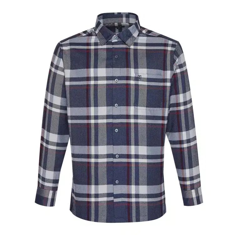 DAKS メンズ ネイビー 起毛 CHECK シャツ 95 100 105 110