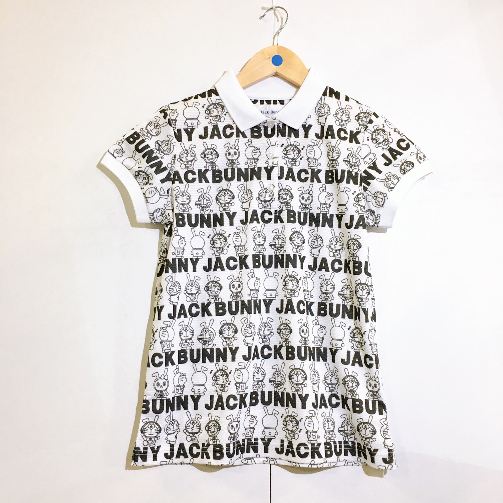 【美品】Jack Bunny ドラえもん コミック柄 ポロシャツ レディース Ｍ 美品】Jack Bunny!! ジャックバニー ドラえもん Fujiko-Pro ポロシャツ
