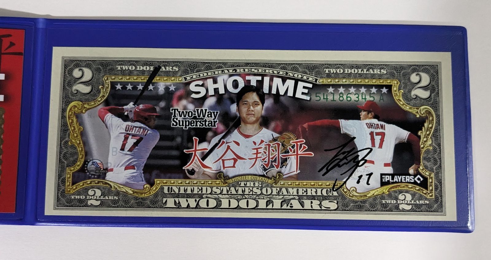 アメリカ 限定2ドル紙幣 大谷翔平 SHOHEI OHTANI Shotime 漢字