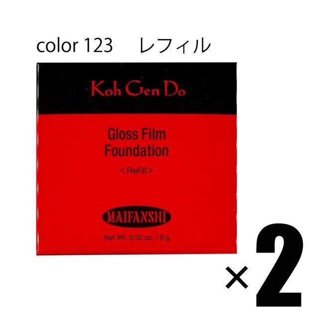 2個 江原道 マイファンスィー グロス フィルム ファンデーション 123 レフィル 9g×2個 スポンジ1個付 SPF30 コウゲンドウ Koh Gen Do MAIFANSHI Gloss Film Foundation Refill