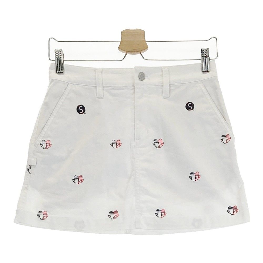 【新品】ジャックバニー JACK BUNNY スカート 総柄 ホワイト系 1 新品】ジャックバニー JACK BUNNY スカート 総柄 ホワイト系 1