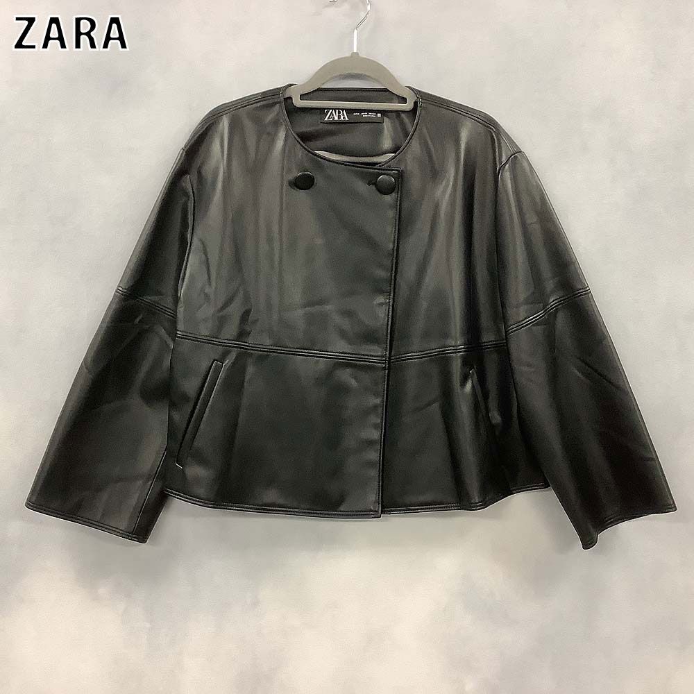 ZARA ザラ　レザージャケット ☆ZARAザラ本革 オーバーサイズ レザーライダースジャケット