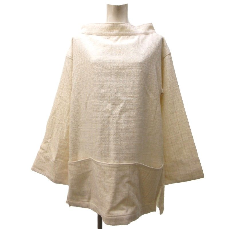 未使用品 ライト WRYHT タグ付き 23AW FISHERMAN SMOCK シャツ ブラウス 長袖 ツーウェイ ドロップショルダー オフホワイト 2 約M ライト WRYHT タグ付き 23AW FISHERMAN SMOCK シャツ ブラウス