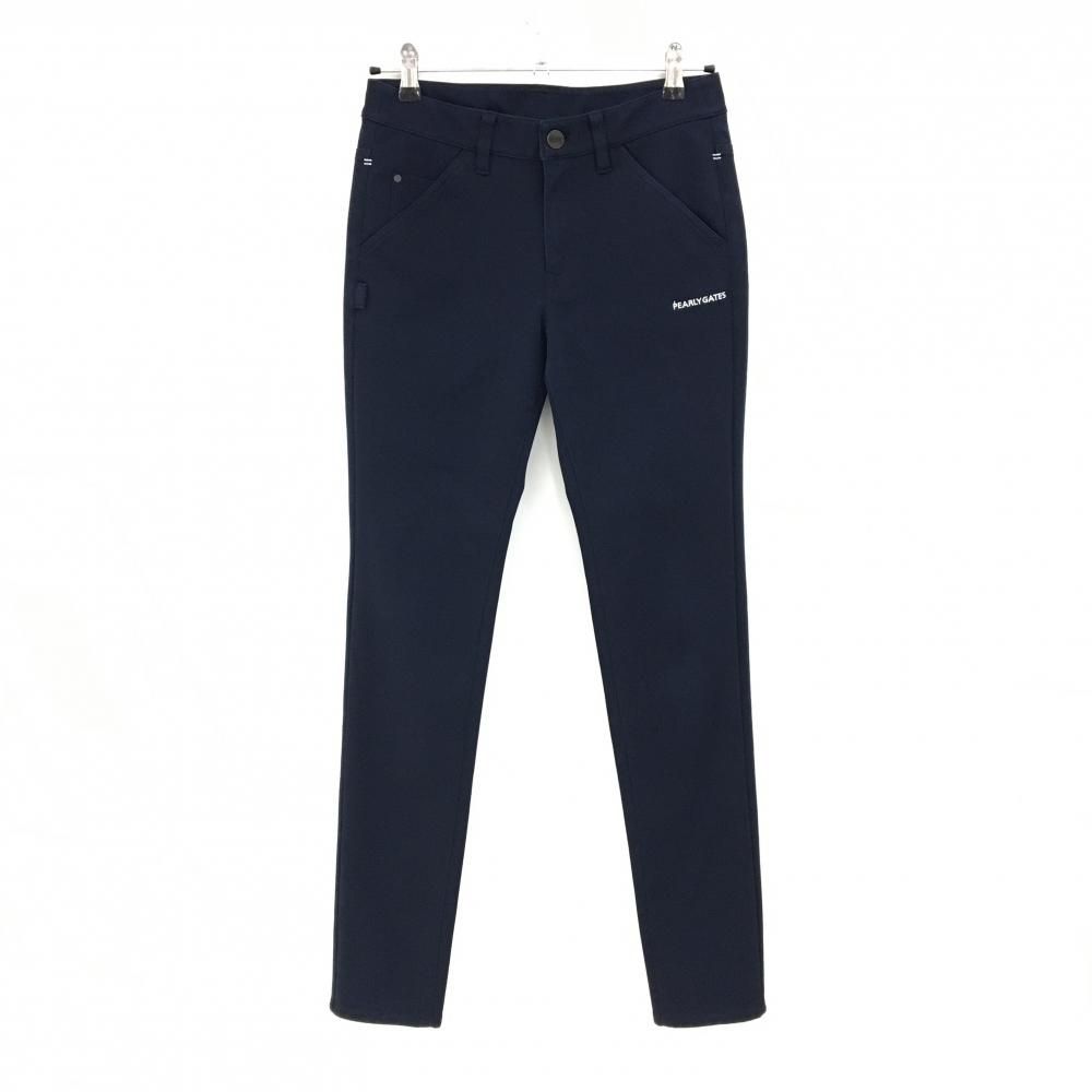 SALE価格パーリーゲイツ パンツ ネイビー シンプル ロゴ刺しゅう レディース 1(M) ゴルフウェア PEARLY GATES