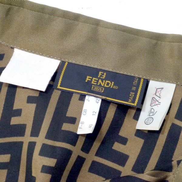 FENDI vintageズッカ柄シャツブラウス（茶） - メルカリ