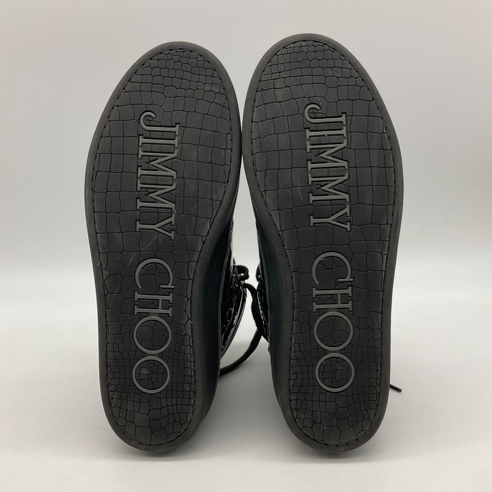 美品❤️ジミーチュウ スター スタッズ フラットシューズ 黒 JIMMY CHOO ジミーチュウ スニーカー 靴 ハイカット 黒 ブラック