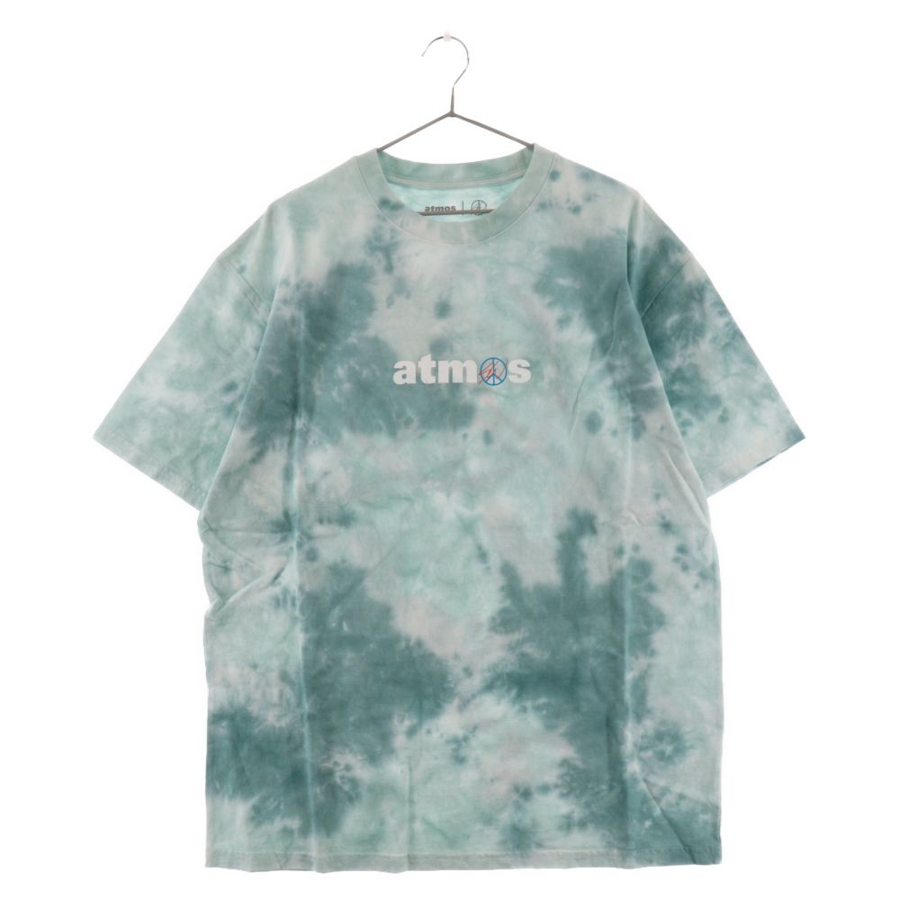 ATMOS (アトモス) ×SeanWotherspoon TIE DYE TEE ショーンウェザースプーン タイダイ ロゴプリント 半袖Tシャツ カットソー グリーン/ホワイト AT20-047