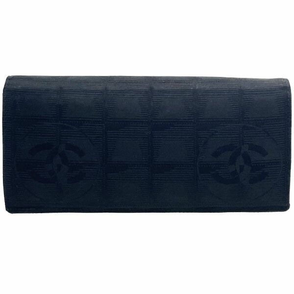 シャネル 長財布 ニュートラベルライン 二つ折り長財布 ナイロンジャガード ブラック 黒 A 15788 CHANEL CC ココマーク ファスナー長財布 ロングウォレット ウォレット サイフ