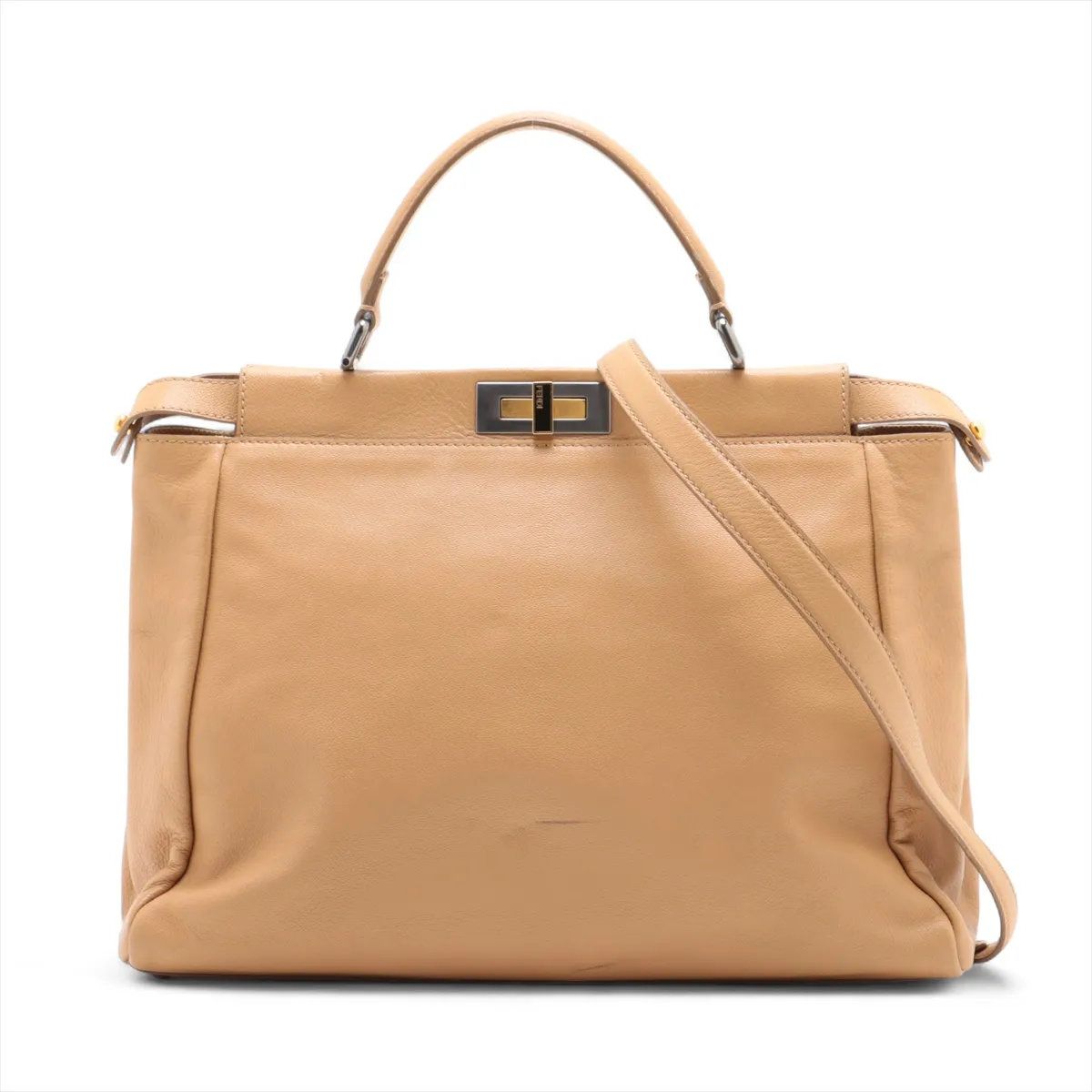 フェンディ FENDI ピーカブー ラージ 8BN210 ブラック レザー 2WAY ハンドバッグ ショルダーバッグ レディース 101677786 美品 フェンディ ピーカブー ラージ 8BN210 レザー 2WAY ショルダー