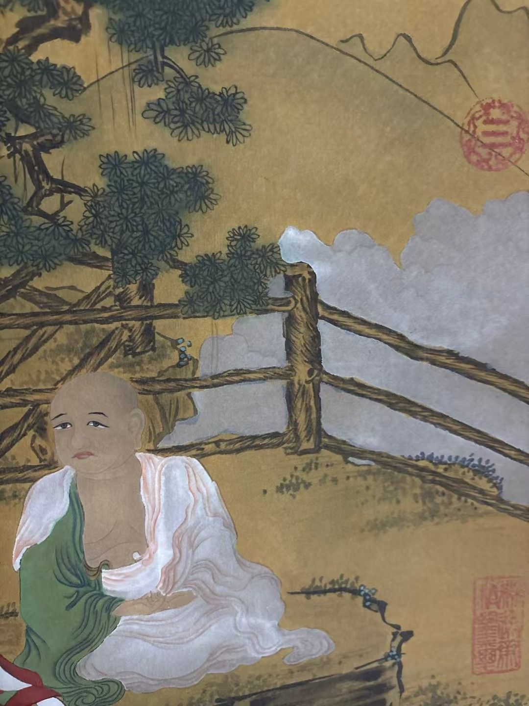 中国古美術.精品三尺中堂画.周昉人物画.手で描いた作品.実物撮影