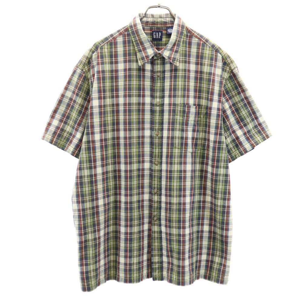 ギャップ 90s オールド チェック柄 半袖 シャツ L GAP メンズ 古着 【240413】