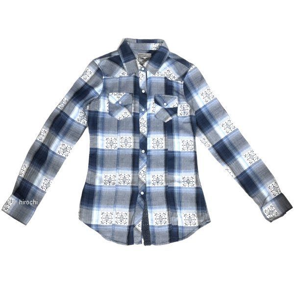 96027-18VW-002S ハーレー純正 新品 長袖チェックシャツ  ジャガード 青 XSサイズ