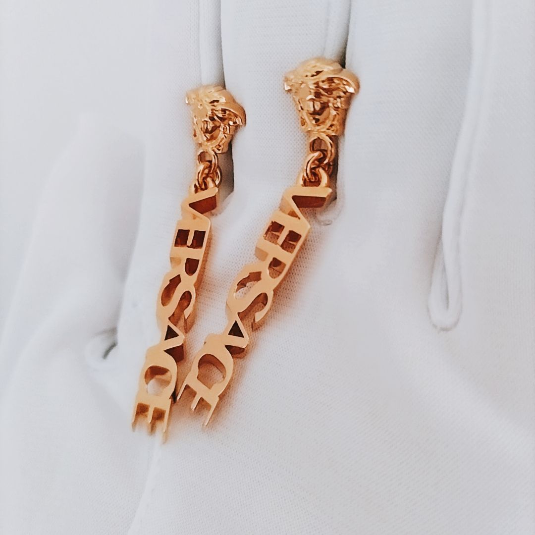 新品未使用】VERSACE ラ メドゥーサ ロゴ ドロップ ピアス