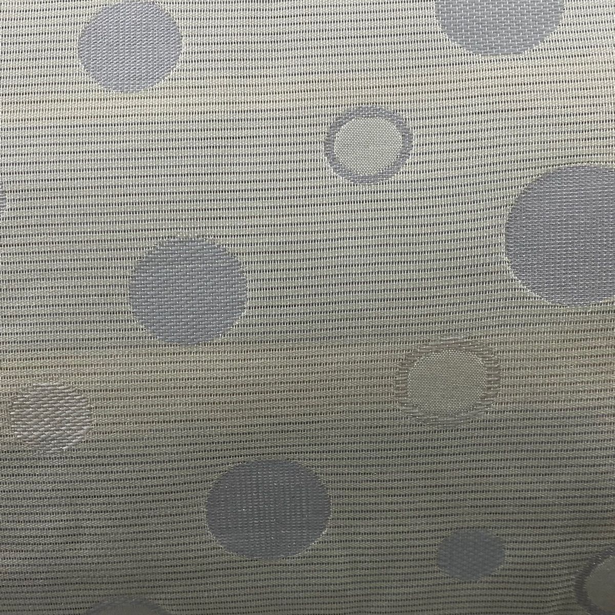 袋名古屋帯 美品 優品 夏帯 絽 丸文 霞 銀糸 クリーム 化繊