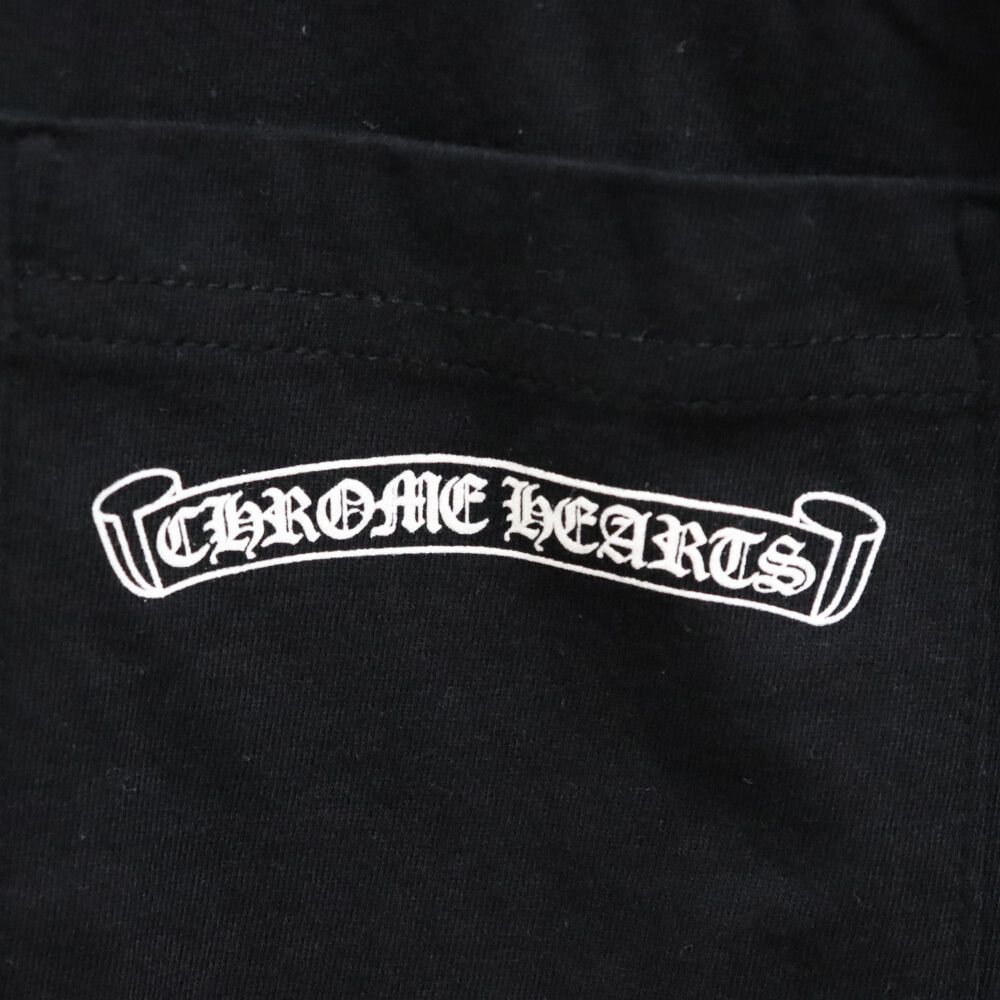 CHROME HEARTS クロムハーツ 20SS CH T-SHRT/1 バックアーチロゴ プリント スクロールラベル ポケット付き クルーネック 半袖Tシャツ ブラック