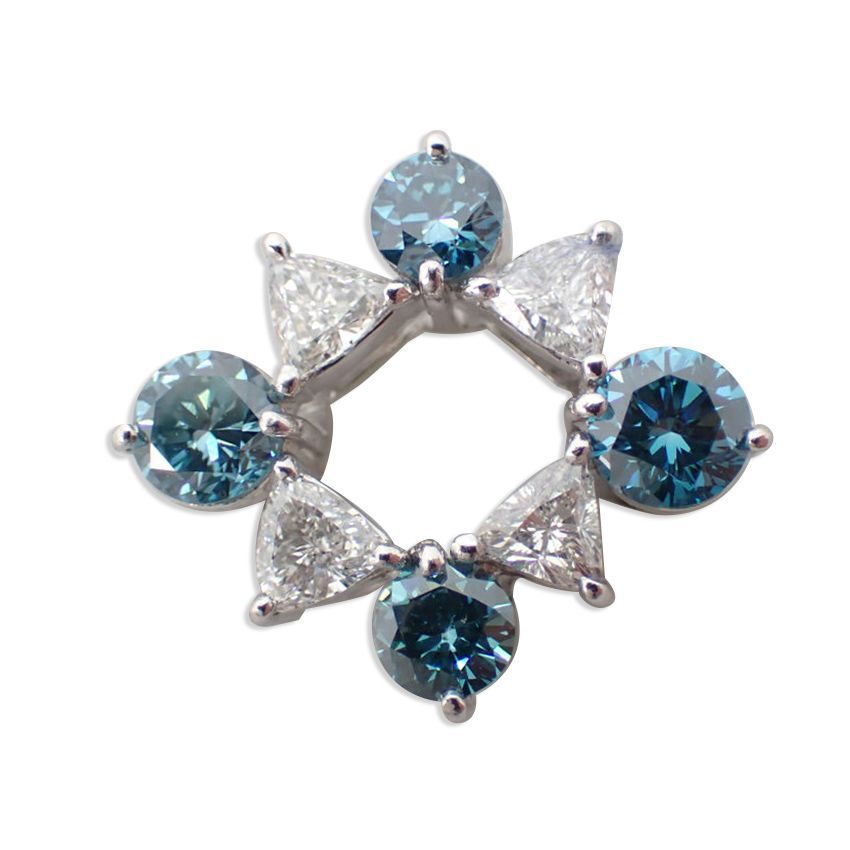 Pt900 ダイヤモンド/1.70ct ブルー ペンダントトップ[g76-51］ - メルカリ