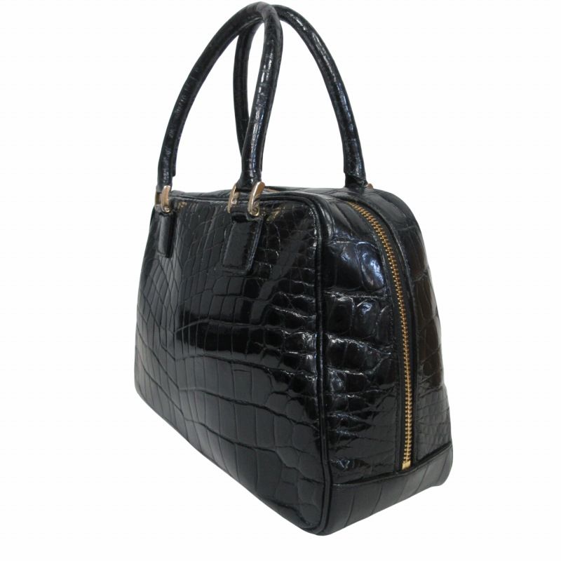 本日最終お値下げ終了❢❢❢JRA認定 ロンエキャレ クロコ ハンドバッグ 美品◎JRAタグ付き SANPO 三宝 レディース シャイニー