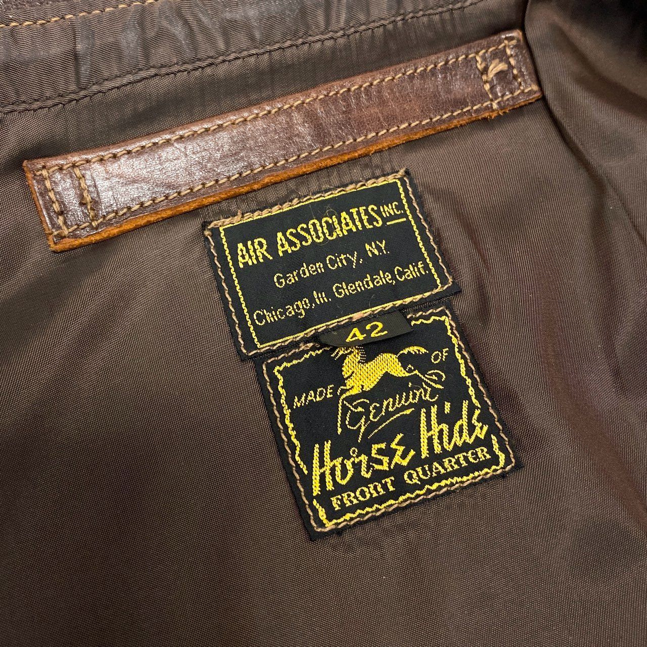 27j22 BUZZ RICKSON’S バズリクソンズ A-2 ホースハイド フライトジャケット BR80531 42 ブラウン レザー AIR ASSOCIATES エア アソシエイツt18r KANDAIZUMI_COM