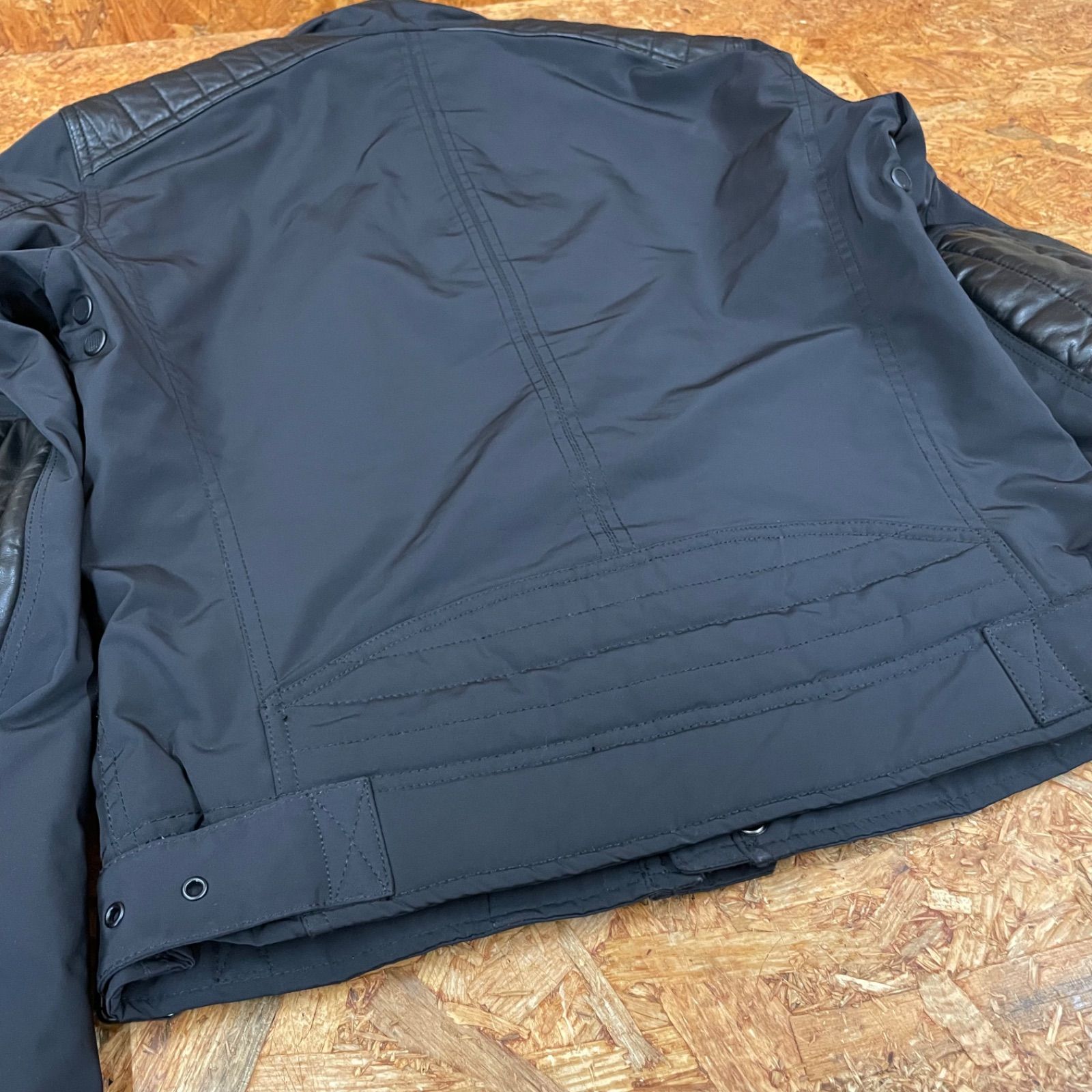 RALPH LAUREN Black Label レザーパッチジャケット S ブラック ラルフ